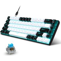 68 Keys Mechanical Keyboard Ergonomics RGB Backlit LED Hot Swappable Blue Switch Gaming Keyboard for PC Laptop Office