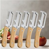 Multi-Piece Set Stainless Steel Vegetable Fruit Peeler Ergonomic Wood Handle Potato Apple Slicer Kitchen Gadget Tools PeelerSet