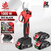 ONEVAN 30MM Bürstenlose Elektrische Gartenschere 3-Pin-Stecker 1000W Kabellose Elektrische Schere Garten-Elektrowerkzeuge für 21V 18V Akku