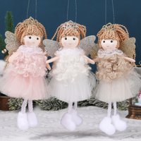 Christmas Angel Girl Doll Pendant Christmas Hanging Dolls Xmas Tree Crafts Elves Pendant Hanging Angel Doll Props Cloth Wing