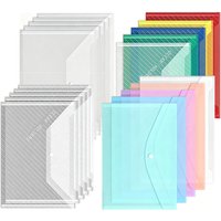 Document Folder Plastic Envelope Transparent Reusable Envelope Waterproof Folder With Buttons For School Office Supply TMZ