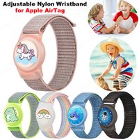 For AirTag Kids Wristband Protective Case for Air Tag GPS Tracker Holder with Nylon Bracelet Adjustable Anti Lost Watch Band