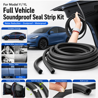 For Tesla Model Y YL Full Vehicle Soundproof Seal Strip Kit EPDM Rubber Door Trunk Weatherstrip Dustproof Waterproof Noise Guard