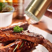 2Pcs Gold Spice Jar Stainless Steel Rustproof Screw Open Top Seasoning Shaker Bottle for Salt Sugar Pepper Paprika