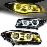 AKD Car Styling LED-Scheinwerfer für BMW 5er Serie F10 F11 Scheinwerfer 2010-2017 CSL-Gelb DRL Angel Eye LED-Frontleuchte Autozubehör