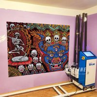 Direct to Wall Murals UV Ink Wall Printer CMYKW 5 Color 3D Wall Printing Machine Double DX10/DX7 Print Head For Indoor Outdoor