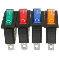 8/24Pcs AC 250V/15A 125V/20A Illuminated LED On/Off SPST 3 Pin 2 Position Mini Boat Rocker Toggle Switch Snap for Househould DIY