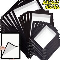1/5PCS Rectangular Magnetic Photo Frame A3/A6 Self Adhesive Wall Sign Holder Document Poster Display Holder Reusable Wall Mount