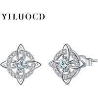 925 Sterling Silver Nudo De Bruja Original Stud Earrings for Women Witches Knot Earrings with Zircon Protection Amulet Jewelry