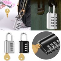 Waterproof Combination Lock with Key 4 Digit Password Lock Backpack Zipper Lock Dormitory Cabinet Lock Luggage Padlock