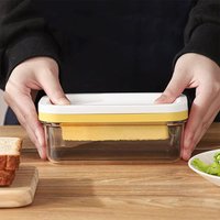 Butter Dish with Lid Rectangle Butter Keeper with Cutter Slicer Butter Box for Refrigerate Butter Container JT30
