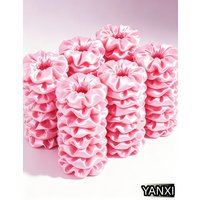 1/12/60/100pcs bulk satin Pink scrunchies suitable women elegant 10cm headwear hair ties accessories casual cute