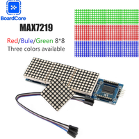 MAX7219 Dot Matrix Module 8x8 LED Display 4 in 1/1 Bit SPI Control Board with 5Pin Wires for Arduino Raspberry Pi