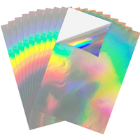 10/20 Sheets A4 Holographic Rainbow Sticker Paper Self-Adhesive Vinyl for DIY Photo Card Label Inkjet Printable
