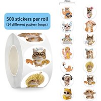 500 Pcs/Roll Cat Meme Stickers - Funny Emoji Decals for Laptop, Phone Case & DIY Decoration AnimeWorlds Store