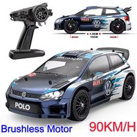 Professional 1:14 Brushless 90KM/H High Speed Remote Control Car Hydraulic Metal Chassis Rally Car Off-Road Vehicle RTR Car Toys
