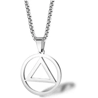 Fashion Eminem Triangle Men Pendant Necklace Hip hop Rock Street Culture Silver Color Chain Link Man Jewelry