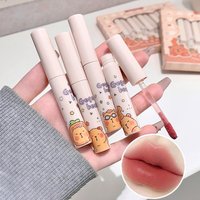 7 PCS Lip Mud Set Kawaii Capybaras Velvet Nude Lipstick Matte Texture Silky Easy to Color Long-lasting Lip Glaze Makeup