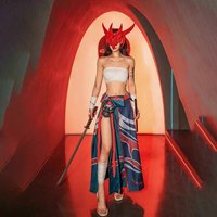 Neues Yone Cosplay Kostüm Perücke und Maske Anime LOL Uniform Zubehör Halloween Weihnachten Karneval Komplettset