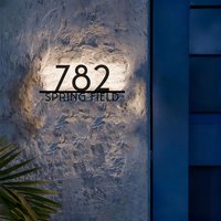Modern Backlit LED House Sign Customizable Illuminated Address Plate Personalized Address Numbers Street Name House Door Sign