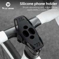 WEST BIKING Silicone Cycling Phone Holder Quick Release Bike Navigation Bracket Stand for MTB Road Bikes Bicycle Accessories