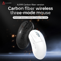 AJAZZ AJ199 Brand New Carbon Fiber Design Lightweight Tri-Mode Gaming Mouse (2.4G/BT5.0/USB Wired) with 3311 Sensor