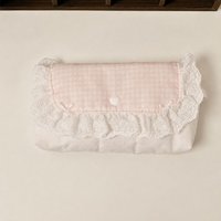 Aesthetic Pink Lace Pencil Case Large Capacity Polka Dot Design Pen Bag Portable Stationery Organizer School Supplies