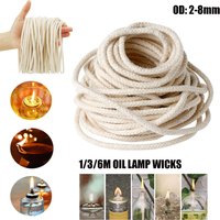 1/3/6M Long Burner Alcohol Wick Rope Cotton Smokeless Wick Round Cotton Wicks 2/3/4/5/6/8MM