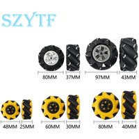 4pcs/lot 48mm 60mm 80mm 97mm High Hardness Plastic Mecanum Wheel Omni-Directional for TT Motor Smart Robot Car with 6mm hubs