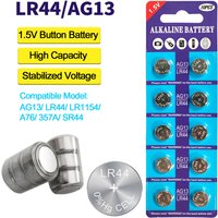10-100PCS AG13 LR44 Button Batteries LR1154 A76 357A SR44 High Quality 1.5V Cells Coin Battery for Watch Remote Controls Toys