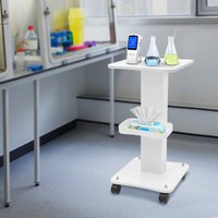 White Multifunctional Beauty Cart with Storage Basket and Panel for Beauty Salons,Health Salons,Hairdressers,Hospitals