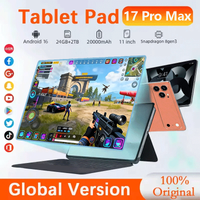 2026 Pad 17 Pro Max 11 inch 20000mAh Android tablet 24GB+2TB 8gen3 Android 16 4K HD WIFI Call Global Edition Original New SIM PC