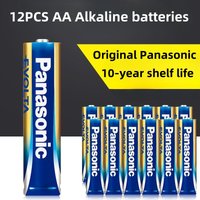 12PCS Panasonic AA 1.5V alkaline dry batteries, suitable for digital cameras, flashlights, CD players, wireless mice, etc