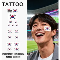 South Korea Flag Temporary Tattoo Sticker, Long-lasting and Waterproof, Festival, Football, Soccer Fan Stickers, Arm, Face