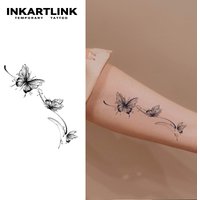 INKARTLINK Butterfly temporary tattoo sticker, waterproof magic tattoo, lasts to 15 days fake tattoo, semi permanent tattoo