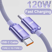 120W Cable Super Fast Charging USBA To Type C To USBC Cable PD USB C Quick Charge Data Cord For iPhone Xiaomi OPPO Samsung 2026