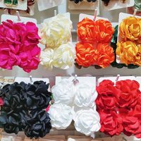 White drapey fabric burnt edge flower earrings