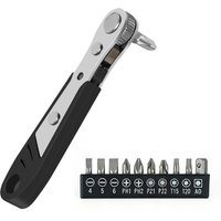 11In1 Ratchet Screwdriver Set 90 Degree Right Angle For Tight Spaces Practical Multifunctional Professional Mini Ratchet Set