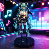 NEW Anime Little Devil Hatsune Miku Hand-held Little Raccoon Chuyin Dark Angel Handmade PVC Model Animation Peripheral Ornaments