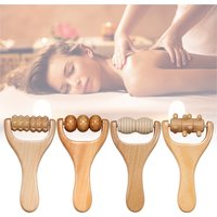 1Pcs Wooden Massage Roller, Multi-Functional Body Roller for Cellulite Reduction, Eases Muscle Tension ,Natural Muscle Roller