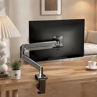 2PCS Ergonomic Single Monitor Stand, Height Adjustable Arm for 13–35″ Screens, C-Clamp & Grommet Base, Home Office Desk Mount