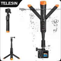 TELESIN 3 in 1 Underwater Remote Control Extendable Waterproof Selfie Stick Tripod Buoyancy bar For Gopro Hero 9 10 11 12 13 Max
