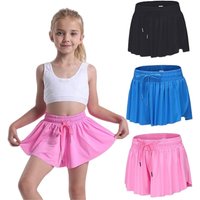 Girls Flowy Shorts Butterfly Shorts With Pocket 2-in-1 Athletic Biker Running 5-12 Years For Kids Active Workout Sports Tennis