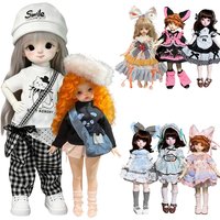 Casual Plaid Pants Shirt Set For 30cm Bjd Doll Outfit Clothing Sweet Coat Suit 6/1 Doll Clothes Princess Dress Gift Accessories