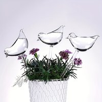 3Pcs Transparent Automatic Watering Balls Bird Design Narrow Output for Indoor Outdoor Gardens Potted Plants Flower Pots