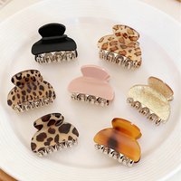 3pcs/set Hair Claw Clips Small Size Leopard Print Acrylic Shark Clip Simple Elegant Hairpin Hair Clips Women Hair Accessories