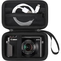 Camera Case for Canon PowerShot G7 X Mark III/ G7X Mark II Digital 4K Vlogging Camera, Zipper Mesh Pocket fits USB Cable,Black