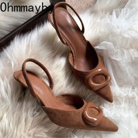 Pointed Toe Women Sandals High Heels Wedding Stripper Shoes Singbacks Mules Shoes Elegant Dress Sandalias 2026 Summer Shoes