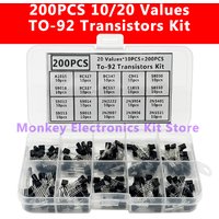 200PCS/1 Set To-92 Transistors Kit Bipolar Power Transistors A1015 BC327 BC337 C1815 S8050 S8850 2N2222 2N2907 2N3904 2N3906