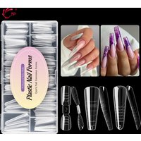 TP Dual Nail Forms 120/140pcs Full Cover Acrylic Quick Building Gel Molds for Poly Nail Gel Extension Nail Forms False Nail Tip